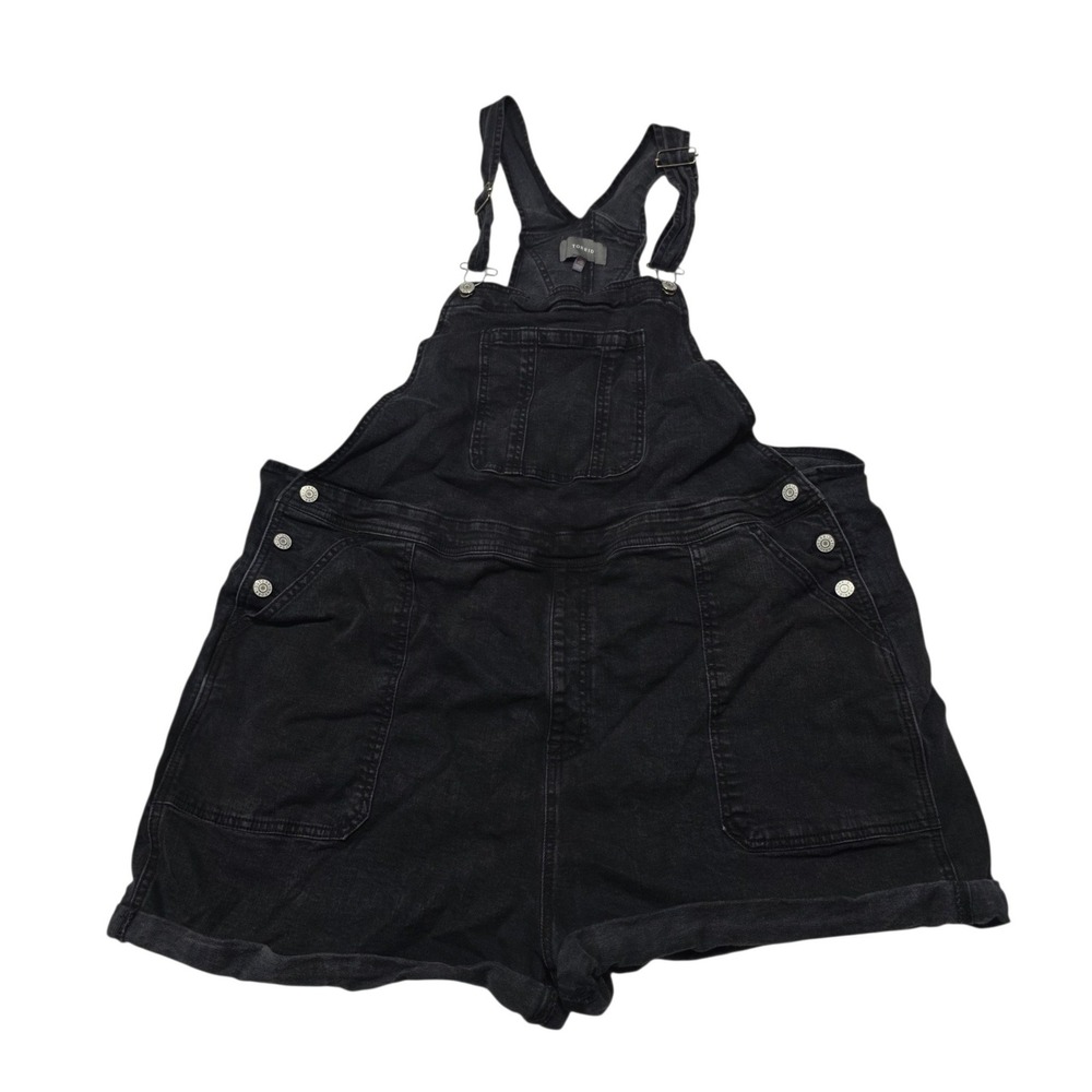 Torrid Denim Shortalls Women 20 Black Overalls Jean Shorts Stretch Casual